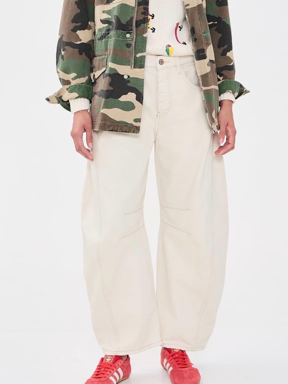 We The Free Good Luck Mid-Rise Barrel - Milk color - Size 26